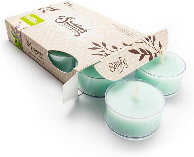 Iced Mint Lavender Premium Tealight Candles - Highly Scented with Essential & Natural Oils - 6 Mint Tea Lights - Beautiful Candlelight - Made in the USA - Fresh & Clean Collection