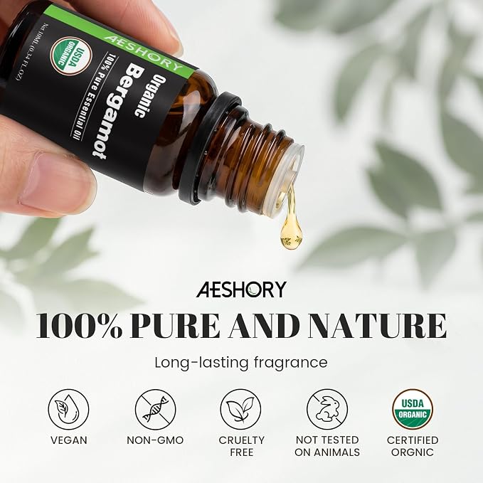 Organic Essential Oils Gift Set, Top 10x10ML-100% Pure Natural Aromatherapy for Diffusers, Humidifiers, Candle Making, Peppermint, Tea Tree, Lavender, Frankincense, Lemongrass, Eucalyptus & More