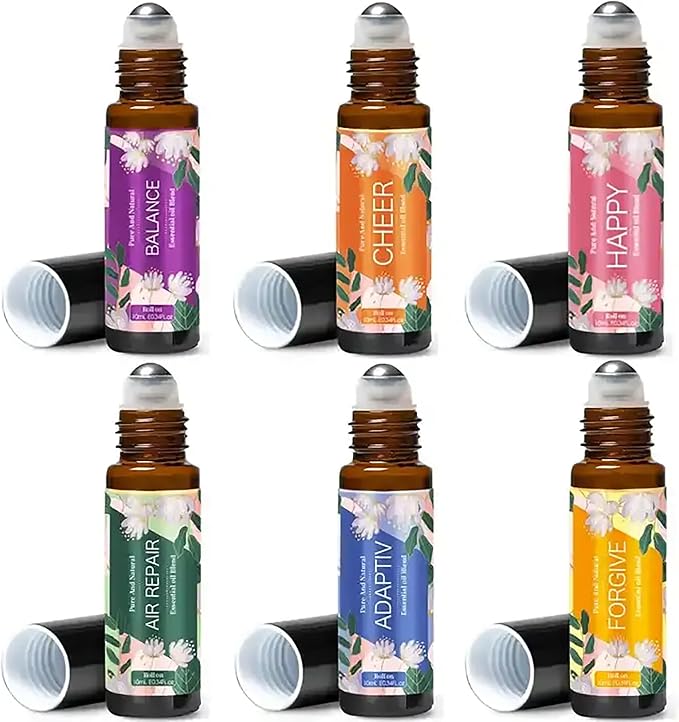 Essential Oil Roll On for Stress Relief, Sleep, Calm | Calm Essential Oil Roll On, Aromatherapy Roll On Oil Blends for Massage, Self Care Relaxation Gift