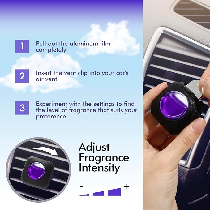 Car Air Fresheners, 6 Pack, Lavender Embrace, Car Fresheners Vent Clips, Long Lasting Air Freshener for Car, Refresher for Men Women