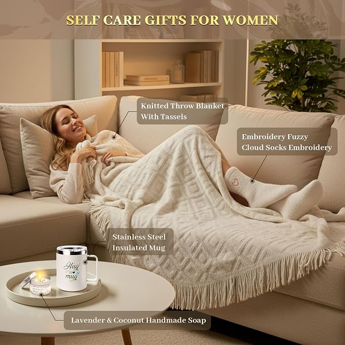 Care Package for Women Spa Gift Set Self Care Gift Basket Gift Baskets for Women Birthday Gifts Get Well Soon Sympathy Relaxation Stress Relief After Surgery Recovery Cancer Care Thinking of You