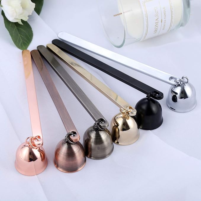 MUXSAM 1-Pack Candle Extinguisher Snuffer, Bell-Shaped Candle Candlesnuffers Stainless Steel Wick Flame Snuffer Candle Accessory Tools Gift for Candle Lovers(Antique Bronze)