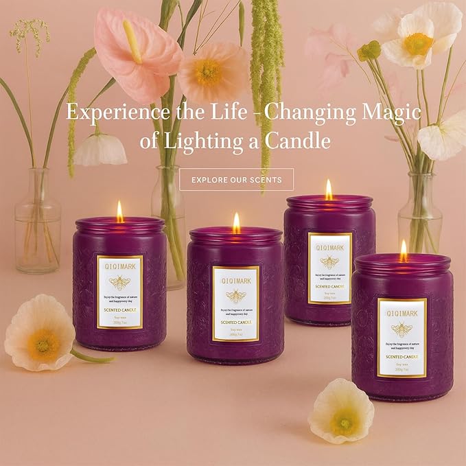 Scented Candles Set for Women, 6 Pack Soy Wax Aromatherapy Candles, Home Fragrance Set for Relaxation Stress Relief, Long Lasting Cozy Home Candles, Birthday Christmas Housewarming Gifts