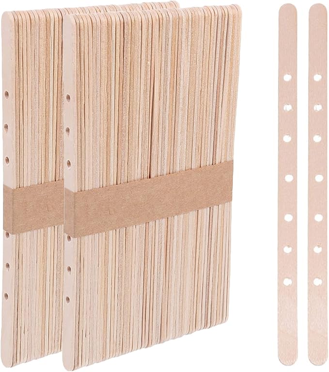Wooden Candle Wick Holders Pack of 100pcs Wick Centering Devices Candle Wick Bars for Candle Making … (7.1inch - 100pcs)