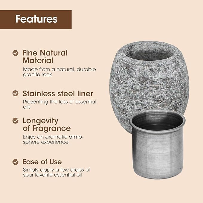 2 Packs Sauna Aromatherapy Stone, Sauna Essential Oil Diffuser, Natural Rock with Stainless Steel Bowl for Essential Oils, Spa Accessories
