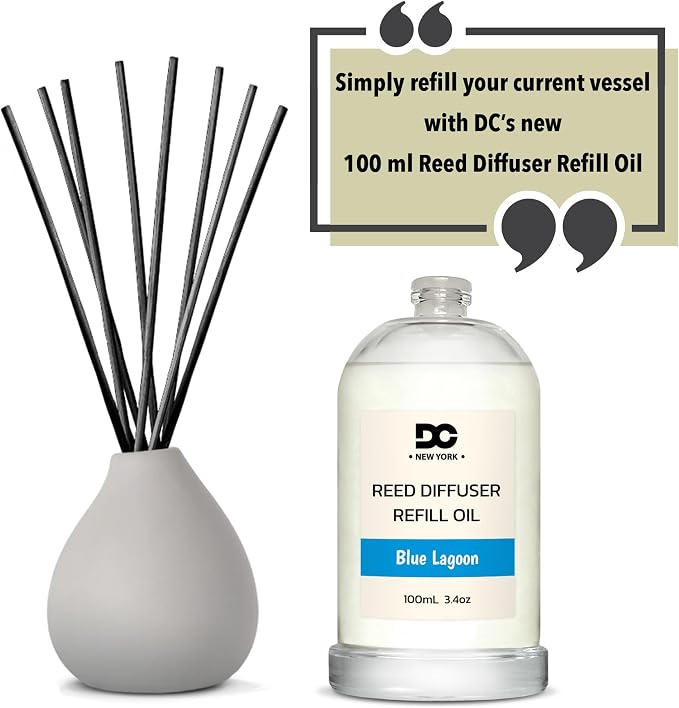 Daniella's Candles Blue Lagoon Reed Diffuser Refill Oil, 3.4oz/100ml, Premium Fragrance Oil, Home Fragrance, Oil for Reed Diffusers, Long Lasting