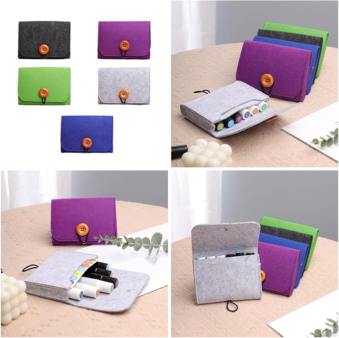 Storage Bag, Portable Storage Bag Felt Case for Essential Oil Bottles Travel Roller Bottle Storage Organizer