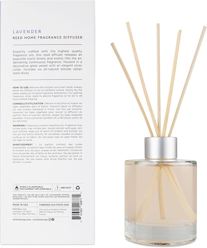 Mistral Heritage Collection Home Fragrance Diffuser, Lavender, 4 Fl Oz