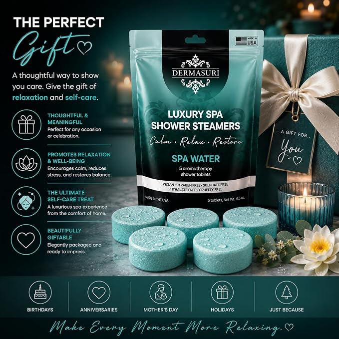 Shower Steamers Aromatherapy, Essential Oil Pods Infused for Relaxation, Shower Pods Aromatherapy - Calming, Stress Relief & Self Care Gifts for Women - Spa Water