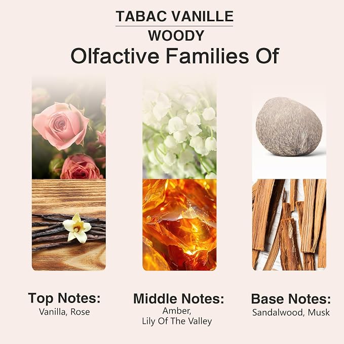 PHATOIL 3.38FL.OZ Tabac Vanille Fragrance Oils for Aromatherapy, Essential Oils for Diffusers for Home, Perfect for Diffuser, Yoga, Skin Care, DIY Candle and Soap Making - 100ml