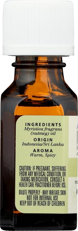 Aura Cacia Pure Nutmeg Essential Oil | 0.5 fl. oz. | Myristica fragrans