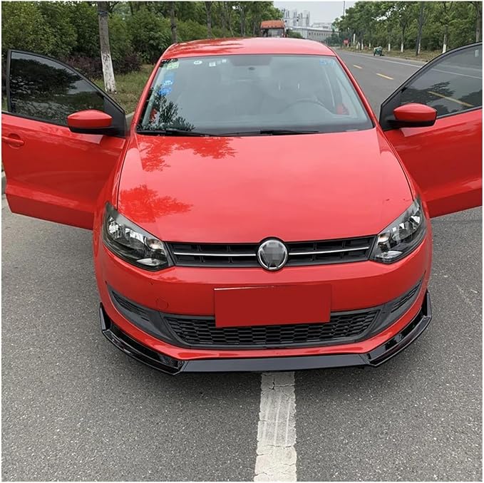 Car Front Bumper Lip Splitter Spoiler Diffuser Body Kits For VW Polo MK5 6R TSI TDI Standard 2009-2014 Pre‑Facelift Black Tuning