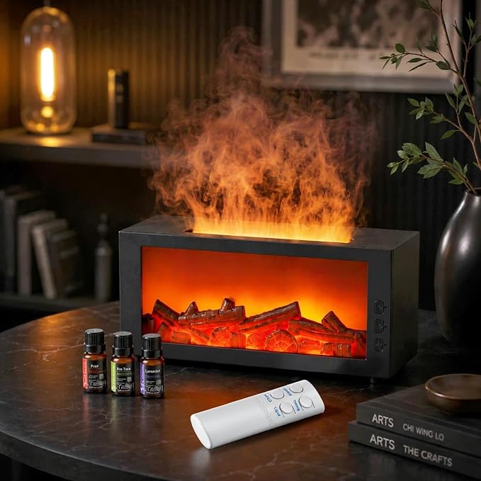 300ML Essential Oils Diffuser with Remote Control- Aromatherapy Aroma Humidifier, Upgrade 7 Colors Noiseless -Quiet Ultrasonic Aromatherapy Device with 7-Color LED Night Light Home