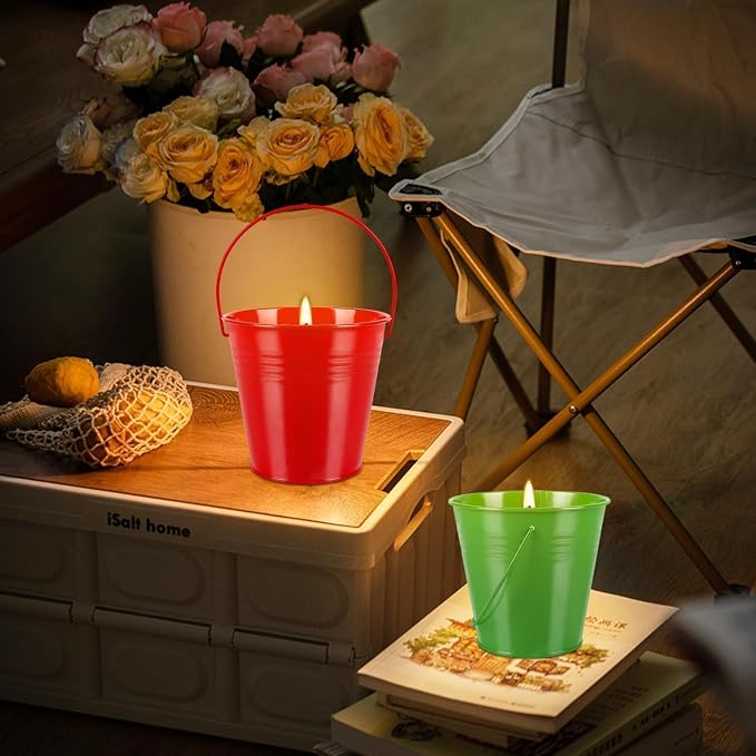 Citronella Candles Outdoor Set of 4-12oz Multicolor Soy Wax Candles, Clean Burning Smokeless for Patio Garden Balcony Decor, Long-Lasting Outdoor Candles with Natural Soy Wax Blend