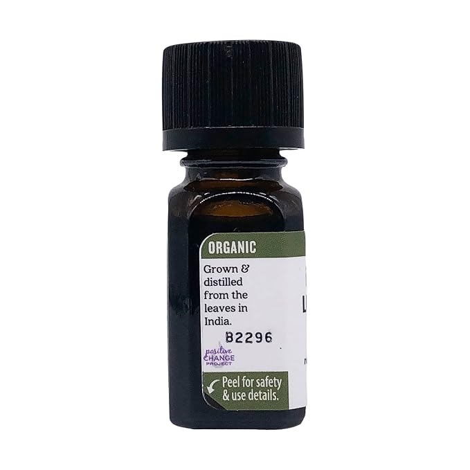 Aura Cacia Organic Lemongrass Essential Oil, GC/MS Tested for Purity, 7.4ml, 0.25 Fl Oz