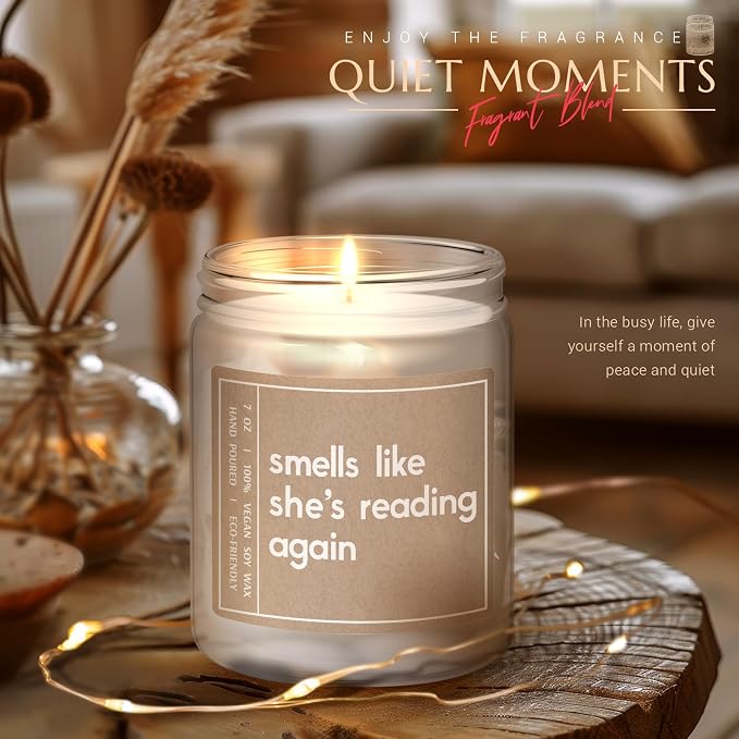 Gifts for Book Lovers, Readers - Best Friend Birthday Present - Book Lovers, Bookish, Funny Gifts for Women - Lavender Scented Candle