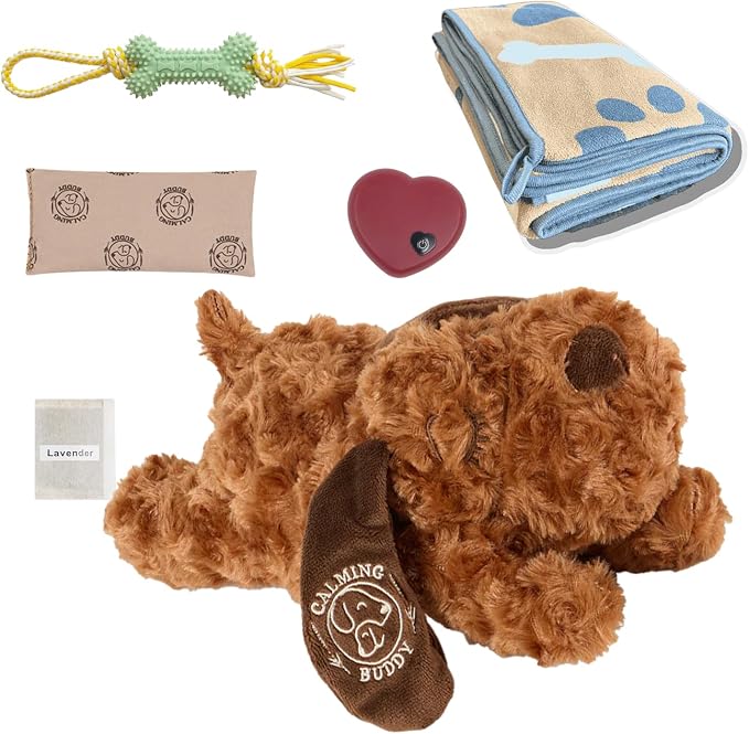 Original Buddy - Puppy Heartbeat Toy for Anxiety Relief with Reusable Heat Pack and Lavender, Sleep Aid for Dogs, Plush Comfort Toy for All Breads (Buddy Kit)