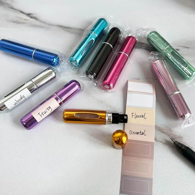 Perfume Travel Refillable Atomizer, Mini Perfume Atomizer Refillables, Scent Pump Case, Small Perfume Spray (10Pcs,5ml)