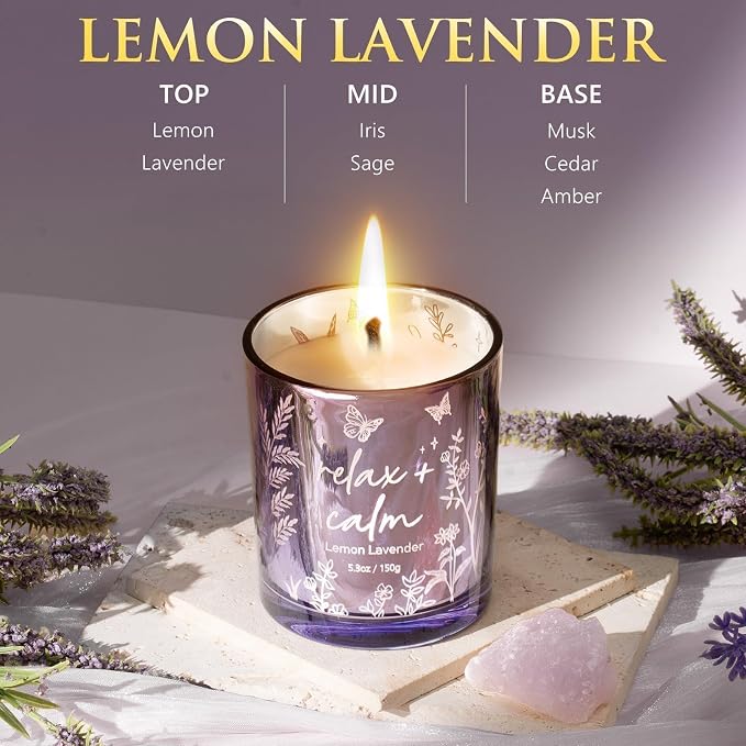 Scented Candles for Women, 3 Pack Candle Set Soy Candles for Home Scented Holiday Votive Candle Gifts Set, Mothers Day Birthday Gifts for Women Mom Her - Vanilla Coconut/Sandalwood Rose/Lemon Lavender