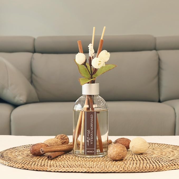 Aronica Lemon Scented Air Freshener, Reed Diffuser Scent for Apartment, Lemon Infussd Room Freshener, Citrus House Scent, New Apartment Essentials, House Warming Gifts New Home