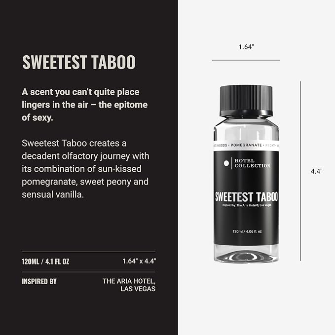 Hotel Collection Diffuser Oil - Sweetest Taboo - Aromatherapy Essential Fragrance Oil - White Woods, Pomegranate, and Peony - 120mL 4.1 Fl oz