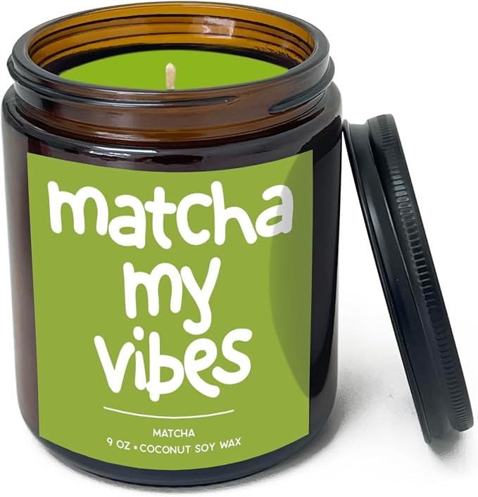 Simply Soson 9oz Creamy Matcha Scented Candle, Green Tea Candles, Gifts for Women and Men, Perfect Home Décor Gifts, Holiday, Spa, Bedroom, Calming, Relaxation and Stress Relief