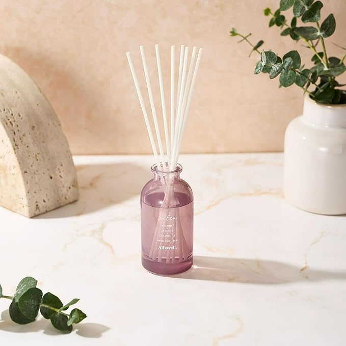 Scented Reeds Diffuser 3 fl oz (90mL) with 8 Synthetic Reeds (Relax (Lavender + Jasmine + Chamomile))