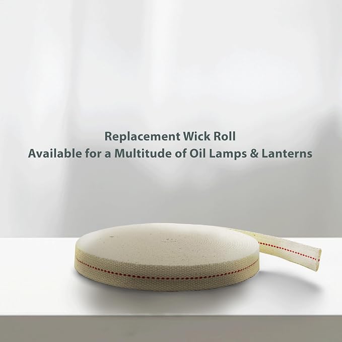 Light of Mine - 3/4" Inch 33' Foot, 100% Cotton Flat Wick - 2 Pack for Paraffin Oil, Kerosene Based Lanterns, and Oil Lamps with Genuine Red Stitch (3/4" - 33' Roll, 2pk)