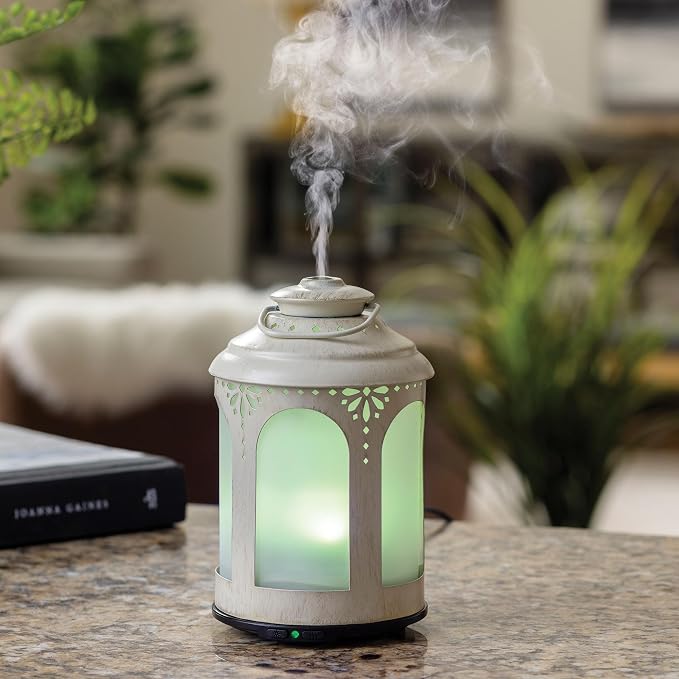 Airome Chelsea Medium Cut-Metal Essential Oil Diffuser|100 mL Humidifying Ultrasonic Aromatherapy Diffuser 8 Colorful LED Lights, Intermittent & Continual Mist, Auto Shut-Off