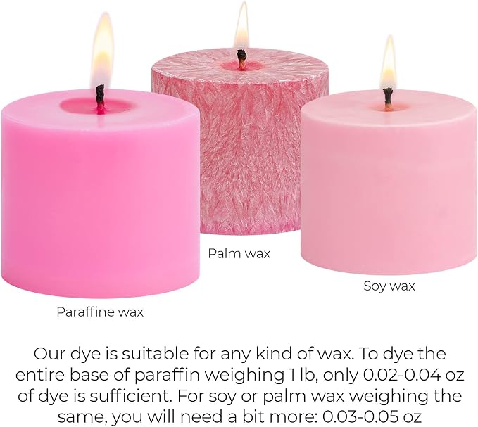 Bright Pink Candle Dye 2oz for Soy Candle Making – Highly Concentrated Candle Wax Dyes – Candle Shop Premium Color Dye Chips for Soy Wax, Beeswax, Paraffin