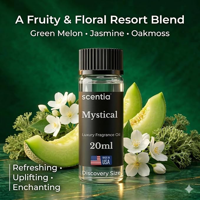 Scentia Mystical Aromatherapy Oil for Diffuser – Hotel Scent Inspired by Wynn Las Vegas – 20 mL – Melon, Raspberry & Jasmine Natural Fragrance Oil for Waterless & Cold Air Diffusers, Made in USA