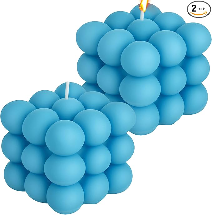 SHIDOW Shaped Scented Candles, Premium Soy Blend Wax Aromatherapy Candle, Relaxing Fragrance Decorative Candle for Home Bedroom Bathroom Office Indoor Ornament (Blue)