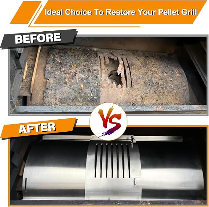 Flame Broiler Kit for Pit Boss PB820 PB850 Series Pellet Grills with Slide Cover and Bottom, Smoker Grill Replacement Parts for Pit Boss PB820D3, PB850PS2, PB850G, PB850CS1, PB820ME, Sportsman 820 etc