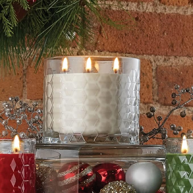 Root Candles Scented Candles Honeycomb Glass Premium Handcrafted Beeswax Blend 3-Wick Candle, 12-Ounce, French Vanilla