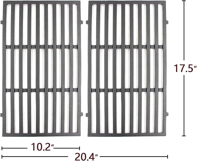 Hongso Spirit E-210 Replacement Parts for Weber Spirit 200 Series E210 S210 E215 S215 220, II GS4 E-210 E-220 Grill (Front-Mounted Control), 17.5" Grill Grates, 15.3" Flavorizer Bars, 18" Burner Tubes