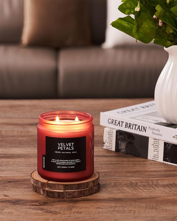 M&SENSE Sandalwood Rose Scented Candles for Home, 70 Hour Long Lasting 11.6oz Organic Natural Soy Wax Luxury Floral Classic Candle Gifts for Mother's Day