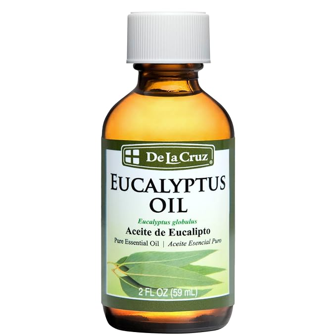 De La Cruz Eucalyptus Essential Oil, 100% Pure Steam Distilled Eucalyptus Globulus, Eucalyptus Oil, Eucalyptus Essential Oil for Diffuser, 2 FL OZ, Aromatherapy, Tree Oil (1 Bottle)