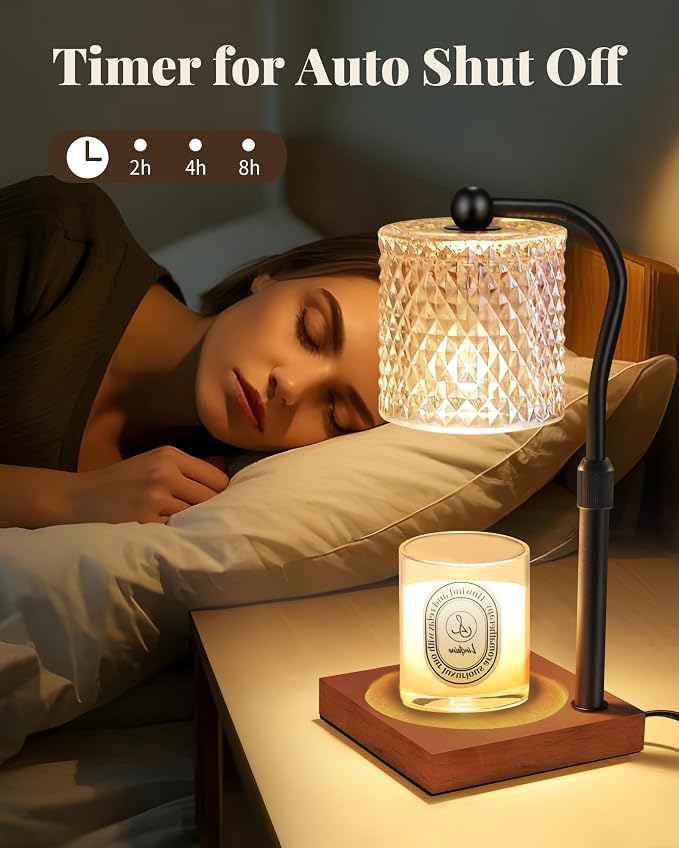 2 Pack Candle Warmer Lamp with Timer Dimmer Adjustable Height, Birthday Housewarming New Home Decor Gifts for Women, Electric Wax Warmer for Jar Candles