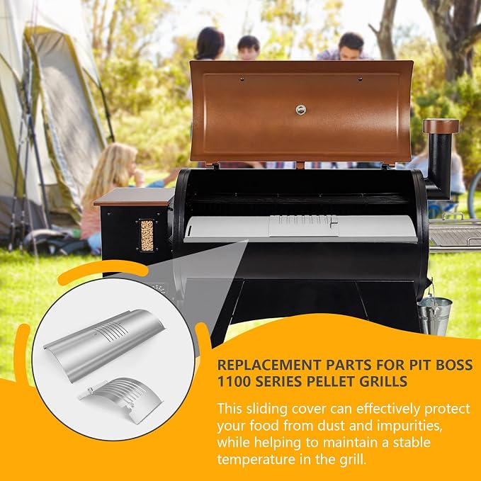 Flame Broiler Kit for Pit Boss Smoker Grill Replacement Parts,Compatible with PB1000, PB1100, PB1150, PB1600 Series and for Pro Series 1100 (PB1100PS1)Pellet Grills,Includes Main Plate and Slide Cover
