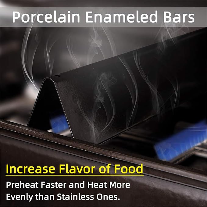 Hongso 7536 Flavorizer Bars 22.5" Replacement for Weber Spirit 300 Series (with Side-Mounted Control Panel) Genesis Silver Gold Platinum B C, Spirit 700, Weber 900, Porcelain Steel Flavor Bars 7537