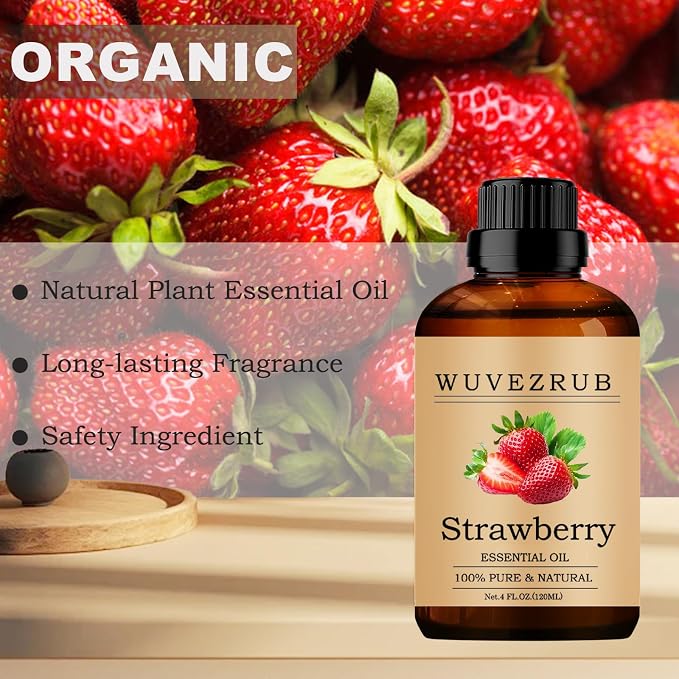 Strawberry Essential Oils, 120ML Pure and Natural Essential Oil for Aromatherapy Diffuser - Strawberry /4 Fl Oz