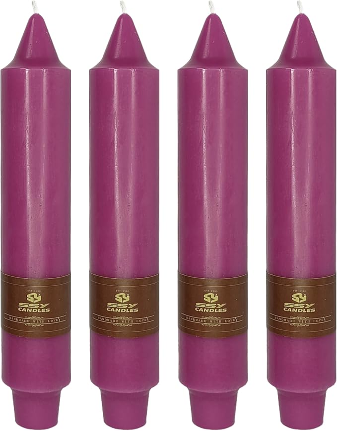 4 PCS Purple Candlesticks 7 inch Small Taper Candles Stick Candles Unscented Tapered Candlestick for Wedding Party Home Décor Candles Advent