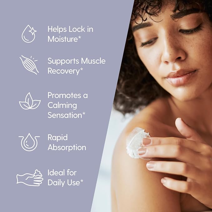Lavender & Chamomile Magnesium Lotion for Sleep, Relaxing Nightime Cream for Leg Cramps, Sore Feet and Joints | With Moisturizing Shea Butter, Coconut Oil, Collagen, Stem Cells, 8 fl oz by M3