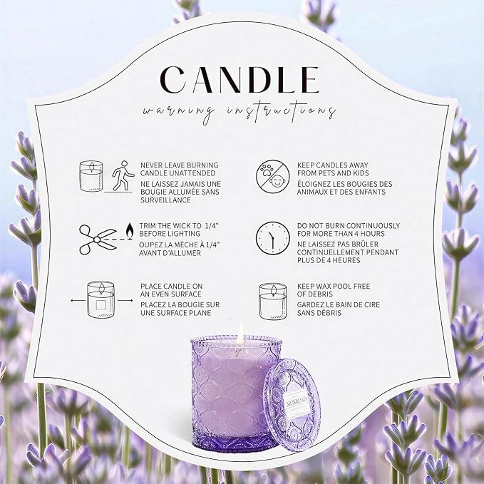 Dream Weaver Lavender Scented Jar Candle - Relaxing & Calming Aromatherapy Candle for Sleep, Natural Soy Wax Lavender Home Scented Candles for Stress Relief & Meditation, 50-Hour Long Burn Time