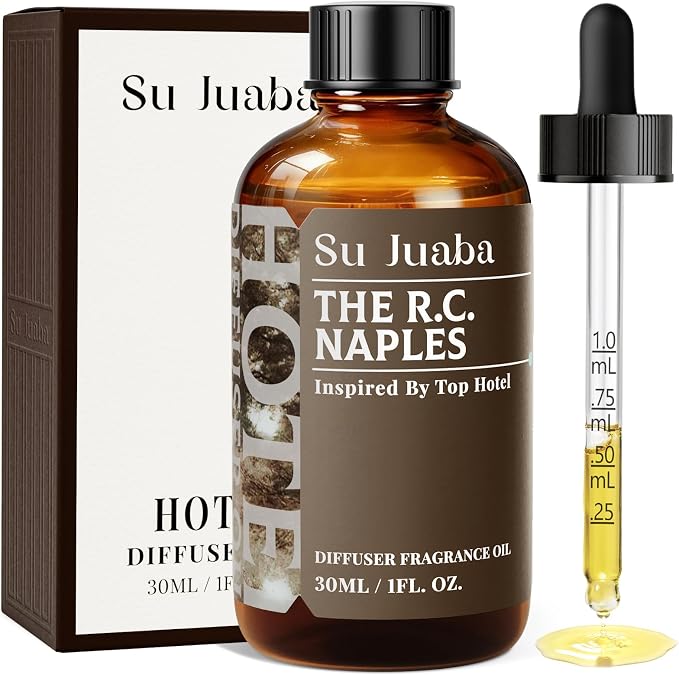 SU JUABA Naples Hotel Diffuser Oil - Inspired by the Ritz Carlton Luxury Beachfront Resort - Geranium Ocean Freesia, Fragrance Oil for Scent Diffuser & Crafting, 1Fl Oz