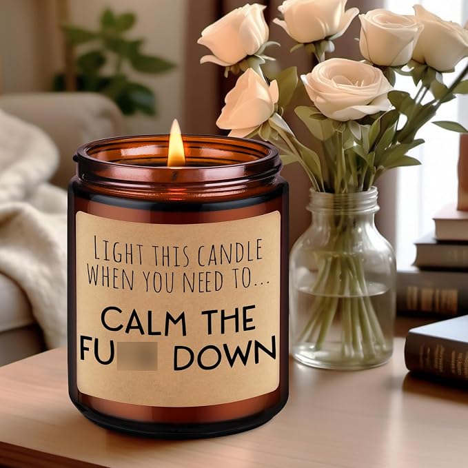 Miracu Calming Candle, Stress Relief Gifts for Women, Relaxing Gifts for Men, People - Anxiety Relief Items - Fathers Day, Calm Down, Birthday Funny Aromatherapy Candles for Women Friend Coworker Mom