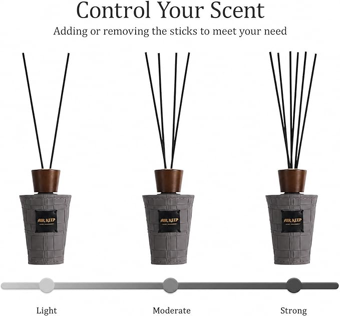 Airkeep Reed Diffuser Set, Cedar Wood 5.1 fl oz (150 ml), Long Lasting Home Fragrance with Reed Diffuser Sticks, Decorative Room Diffuser for Bathroom, Bedroom, Living Room & Office