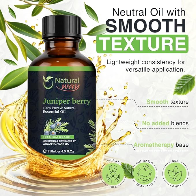 Juniper Berry Essential Oil | Pure Aromatherapy Oil for Diffusers, Hair Growth, Skin, Scalp Care, Massage | Refreshing Hair Oil for Women & Men | Natural Essential Oil for Diffuser