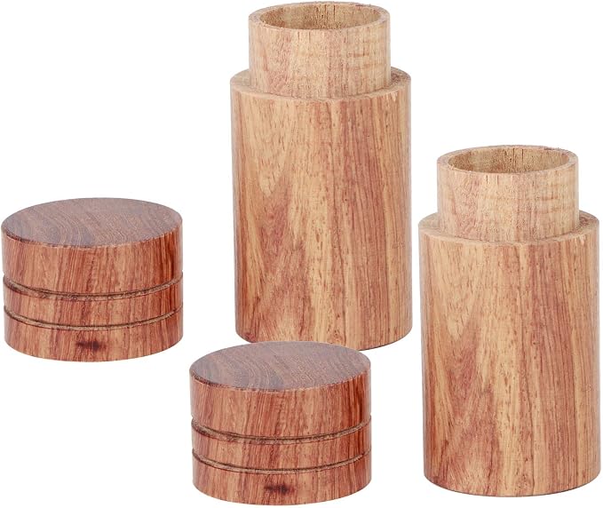 Zerodis 10Pcs Wooden Essential Oil Cylinder Box Storage Bottle Container Leak Proof Travel Carrier Case with Safe Independent Packaging for Aromatherapy DIY and Portable Use (2.9 outer diameter)