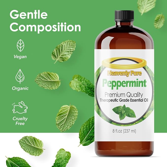 Heavenly Pure Peppermint Essential Oil Pure & Natural Sweet (8 Oz Bulk Size)